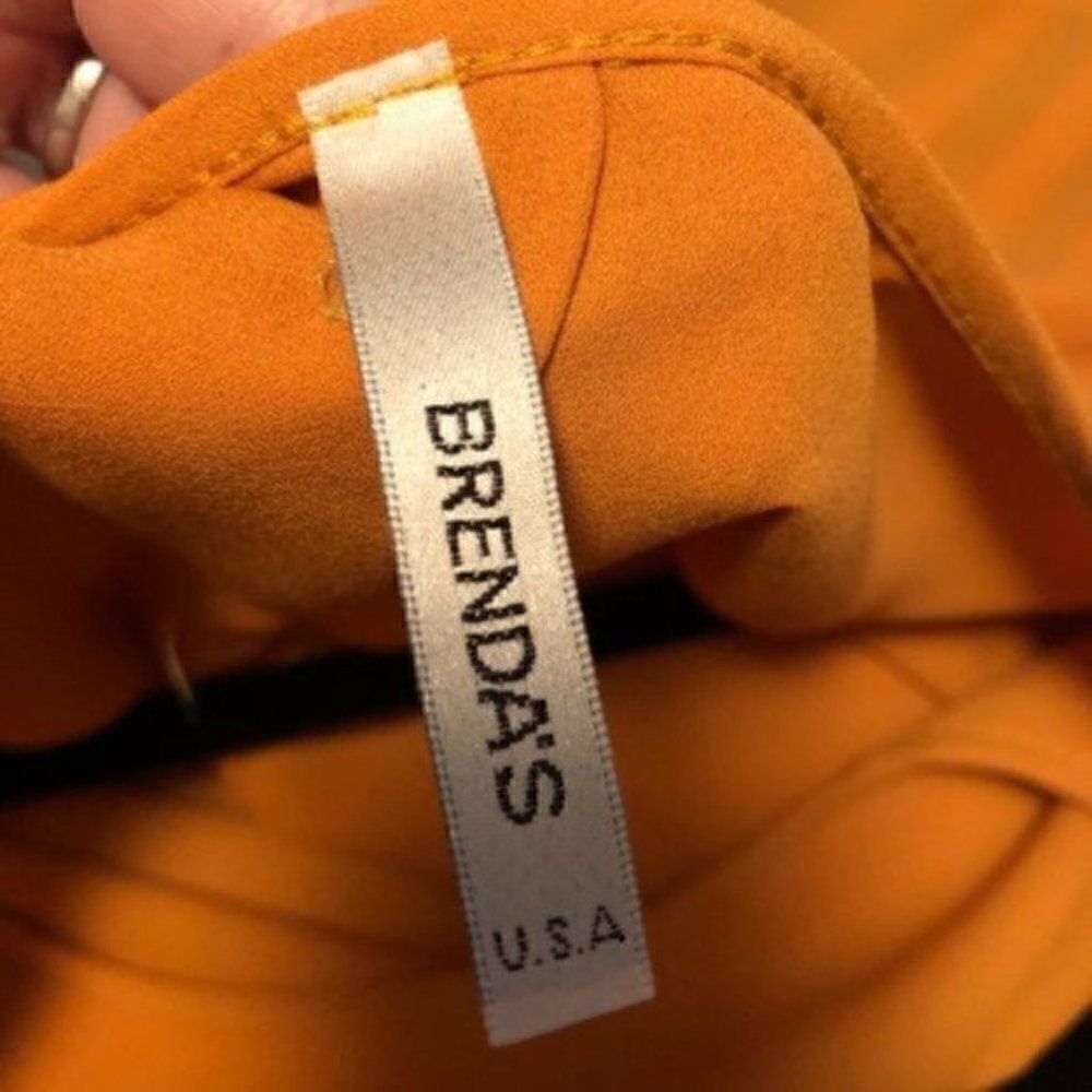 Brenda’s Button Back Blouse Mustard Yellow S - Picture 8 of 9